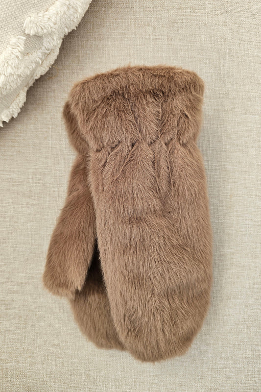 Päls vante beige